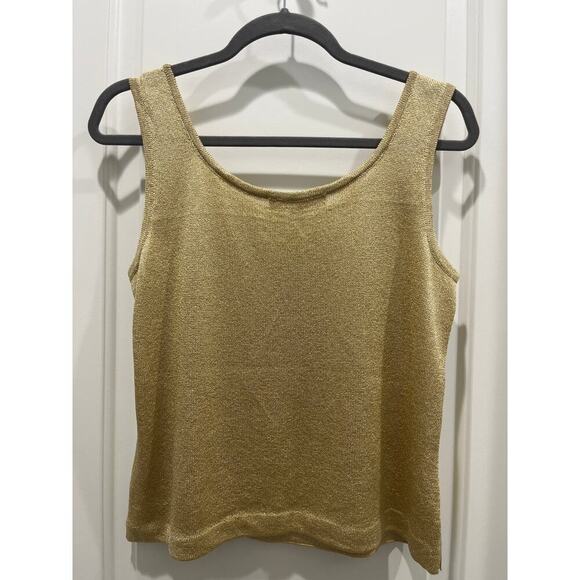 St. John Basics Gold Knit Sleeveless Camisole Sz P Large - Picture 5 of 5